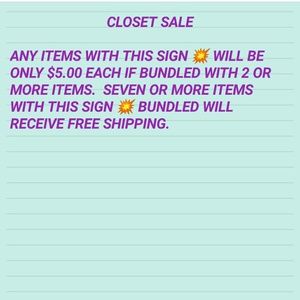 CLOSET SALE